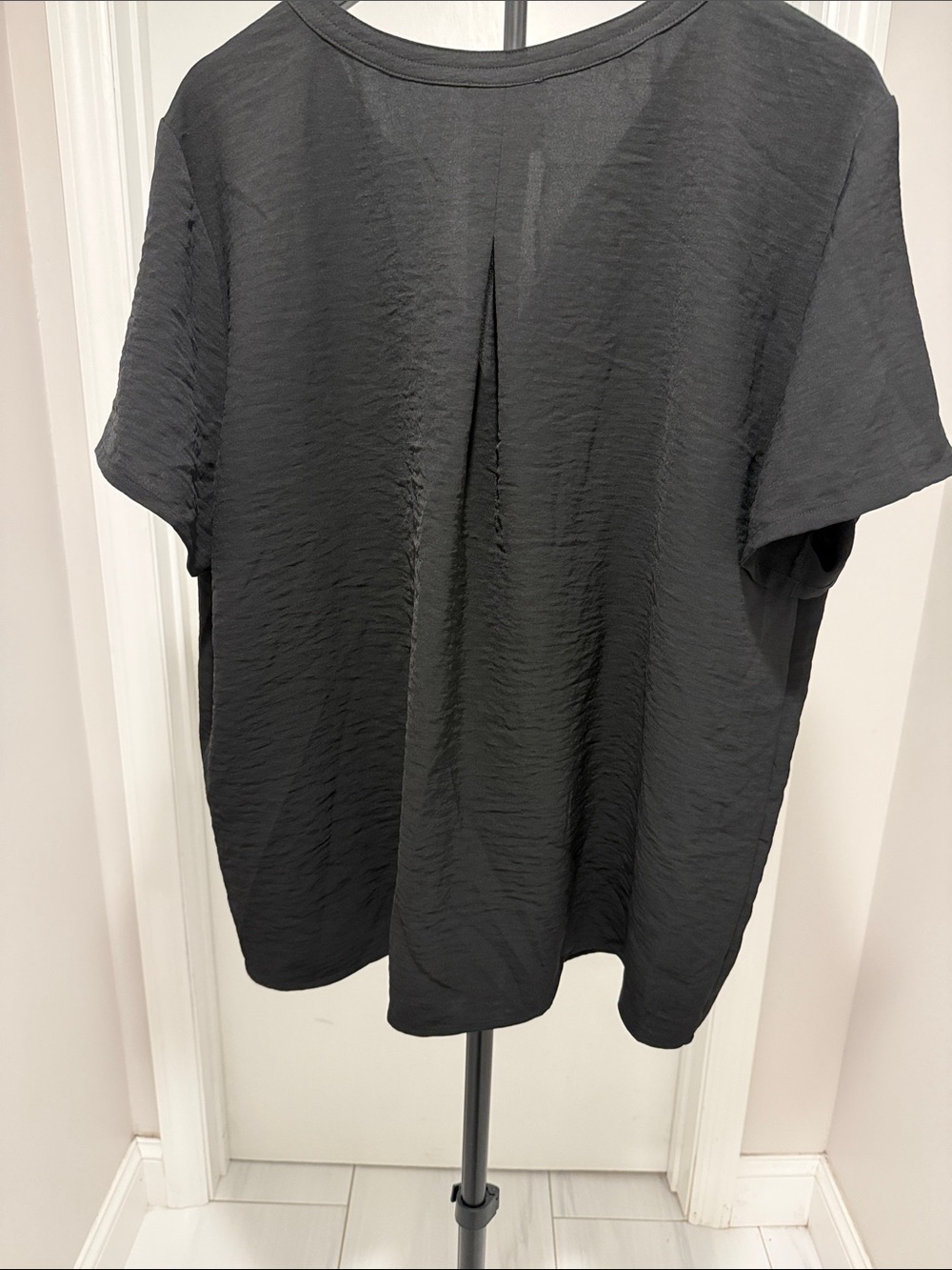 Hilary Radley Black Short-Sleeve Henley Blouse - Picture 2 of 4